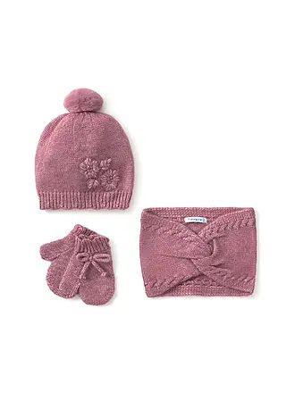 MAYORAL | Baby Set 3-teilig Mütze, Schal und Fäustlinge | rosa